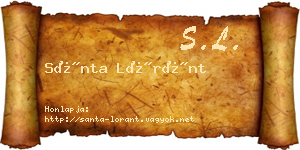 Sánta Lóránt névjegykártya